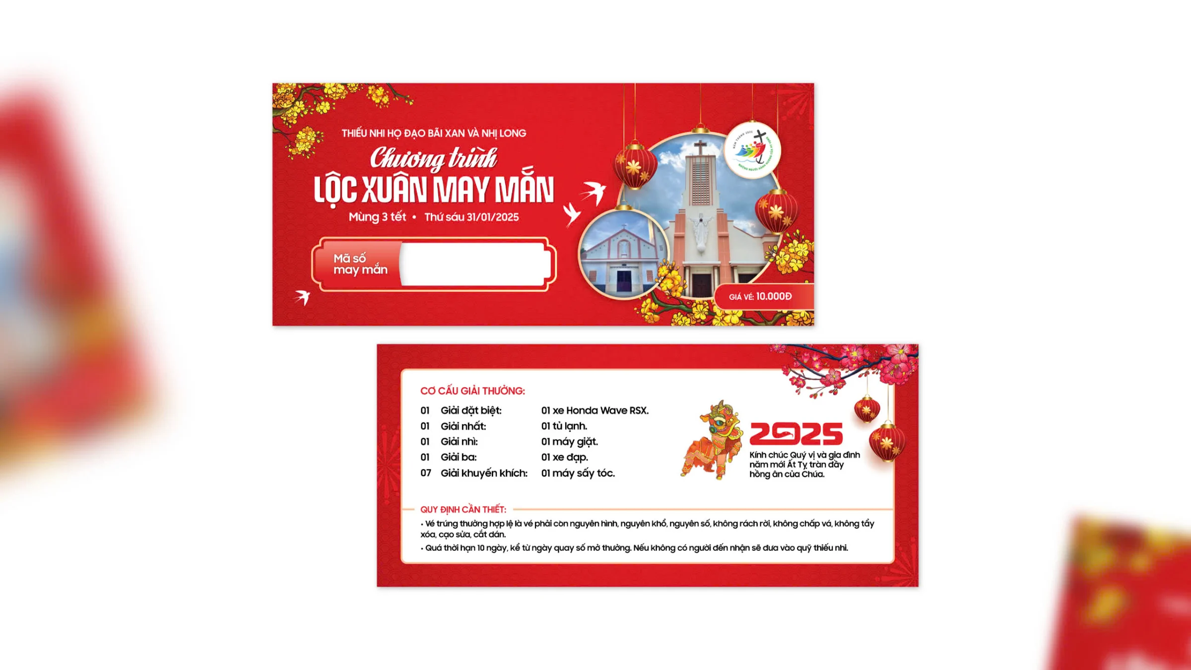 Vé số Công Giáo Giáo xứ Bãi Xan – Mừng xuân 2025