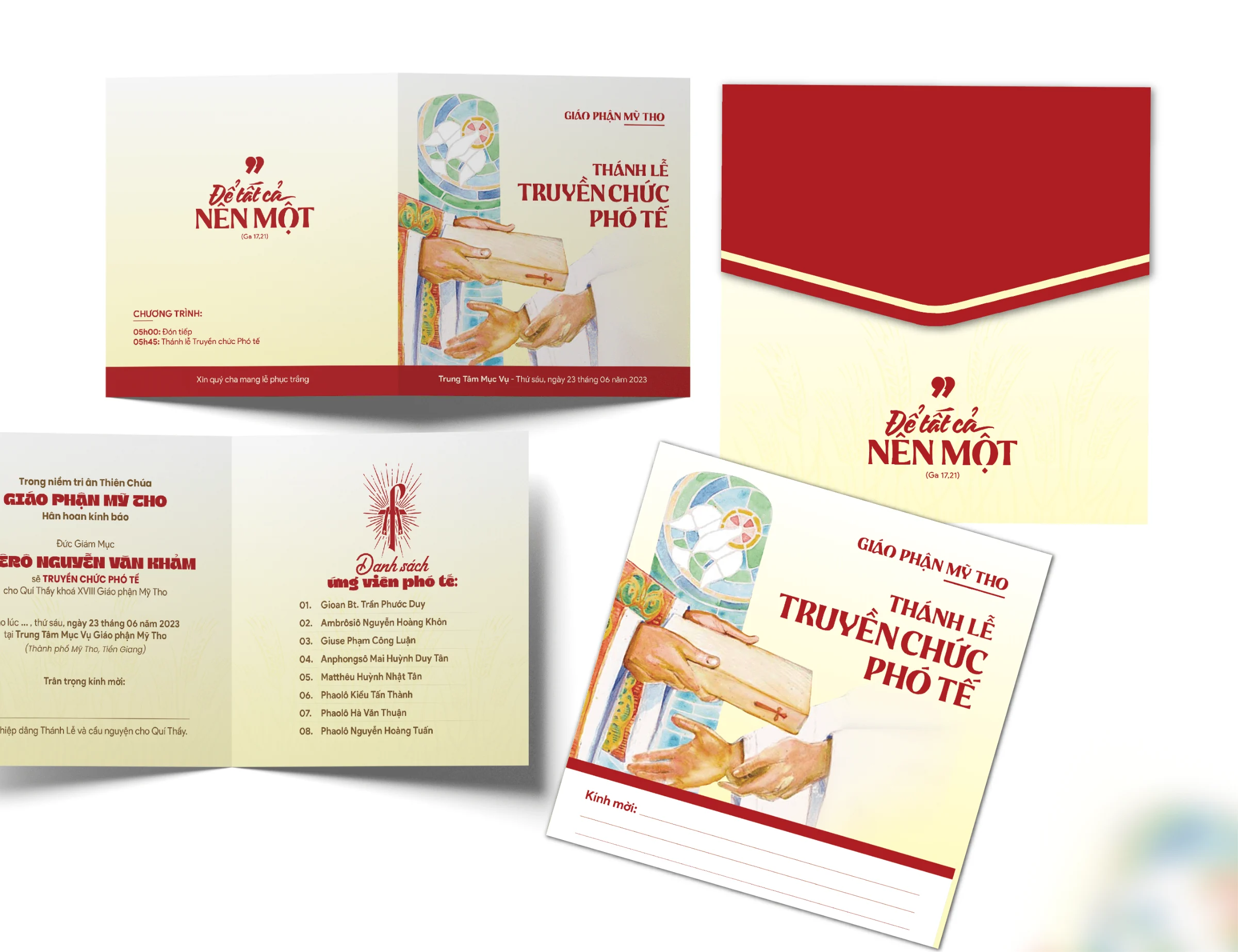 Thiệp mời lễ Truyền chức Phó tế – Gp. Mỹ Tho